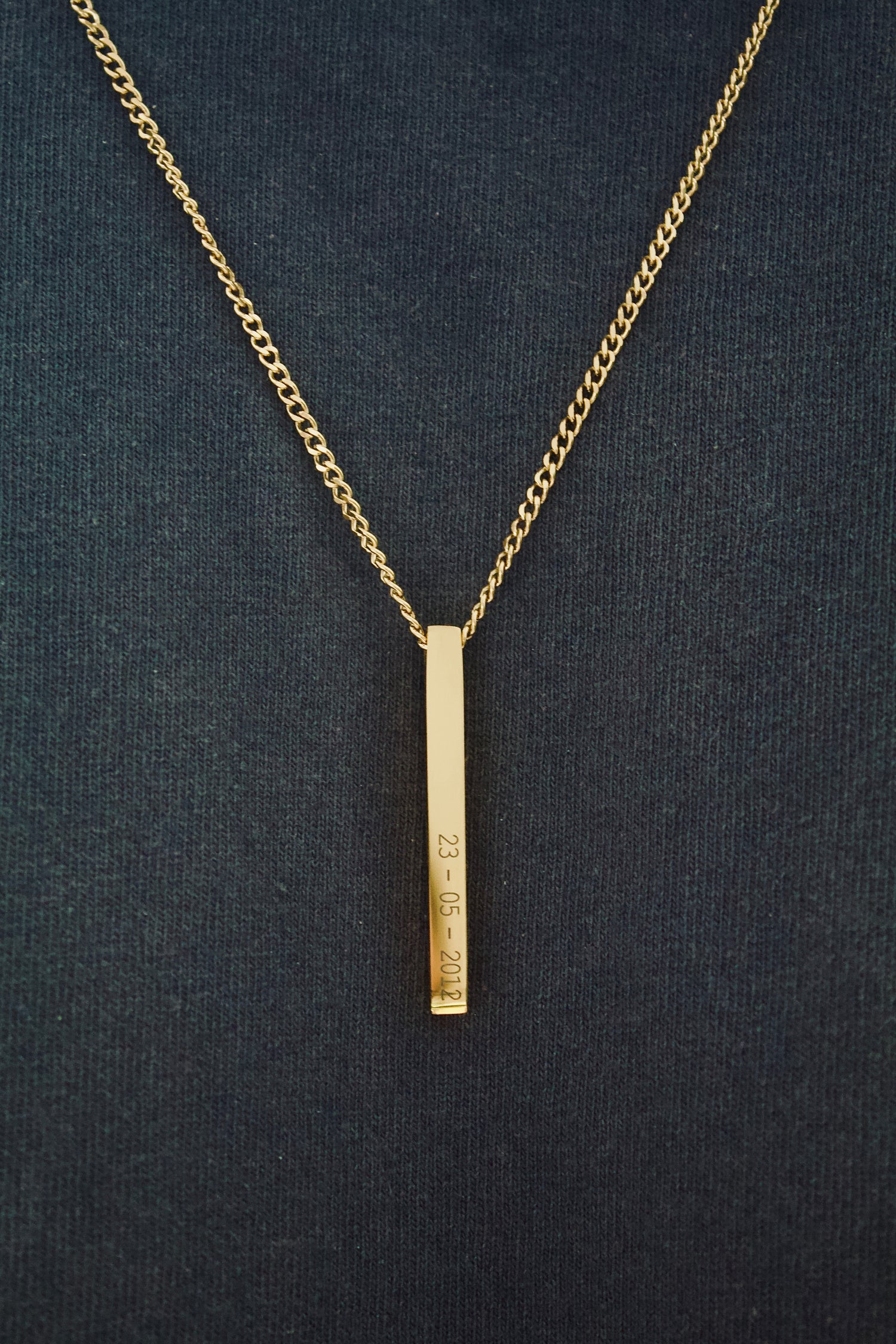 Gold Personalised Bar Necklace