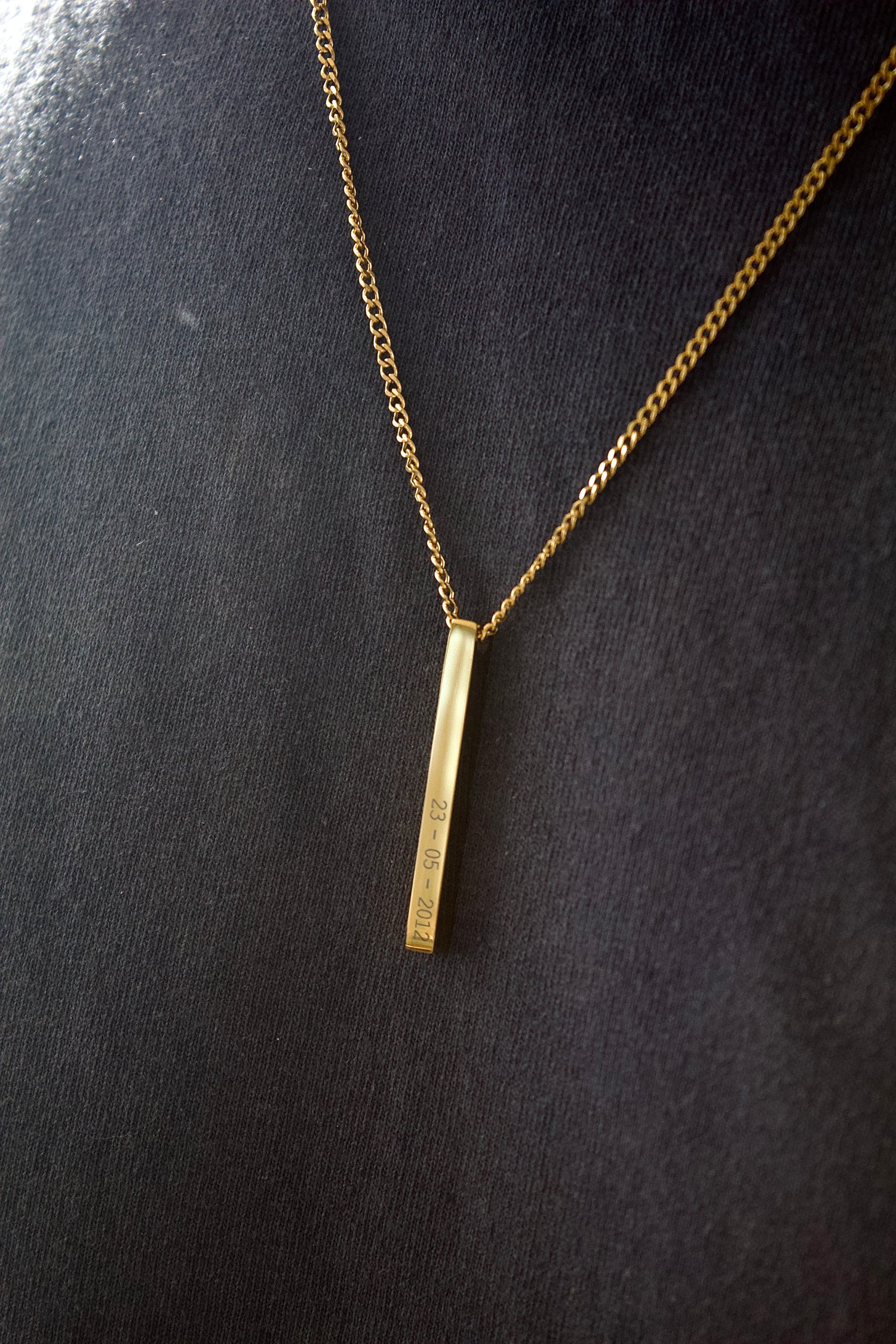 Gold Personalised Bar Necklace