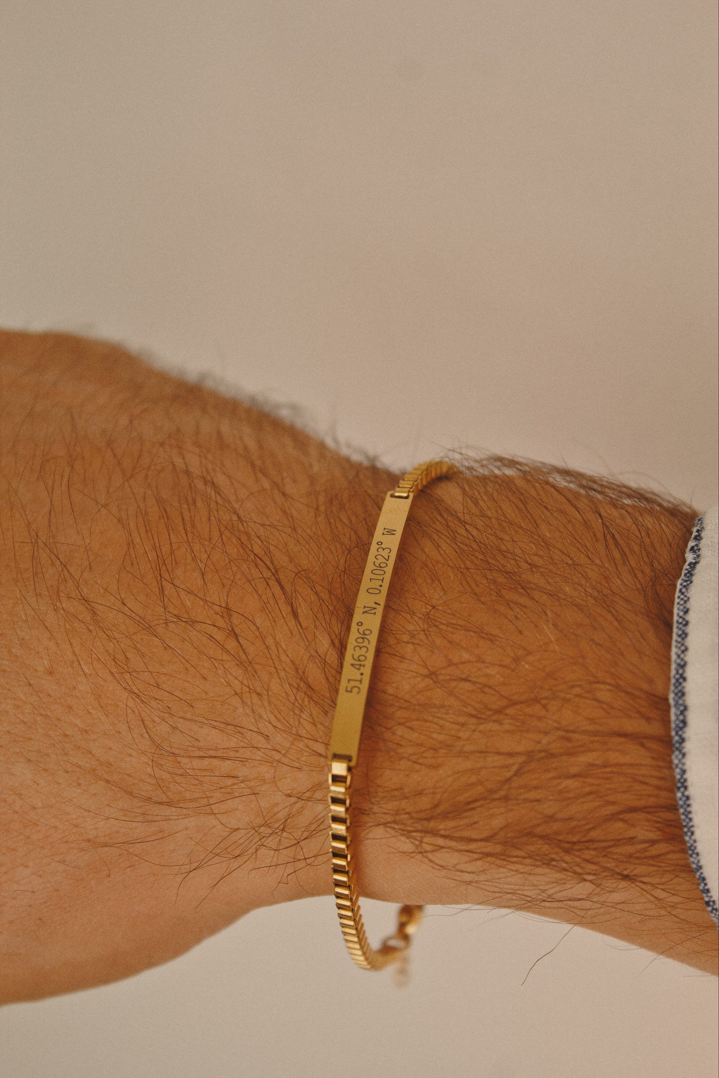 Gold Personalised Chain Bracelet