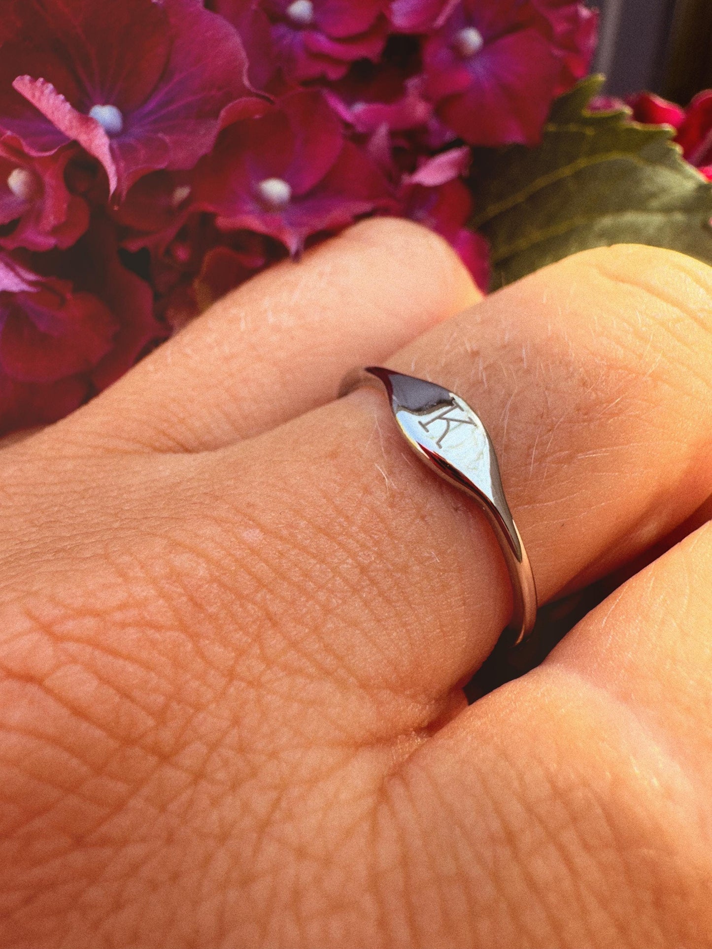 Silver Personalised Initial Signet Ring