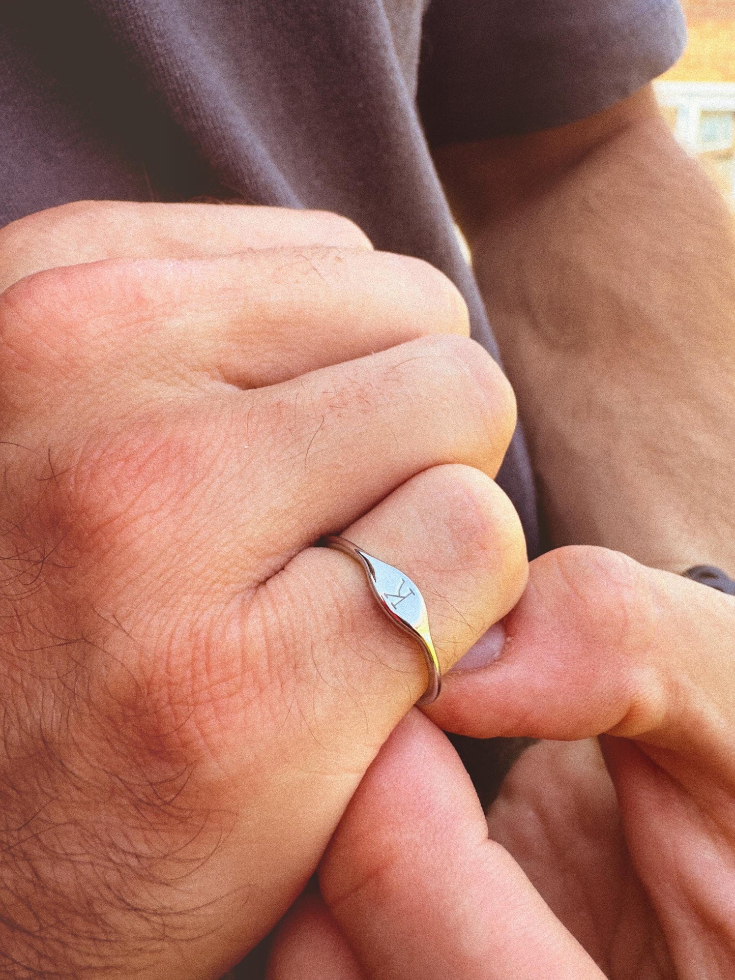 Silver Personalised Initial Signet Ring