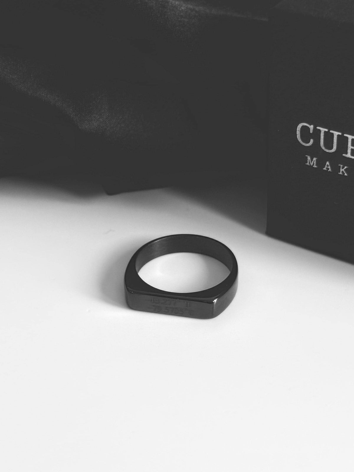 Black Personalised Signet Ring