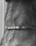 Mens Silver Personalised Chain Bracelet