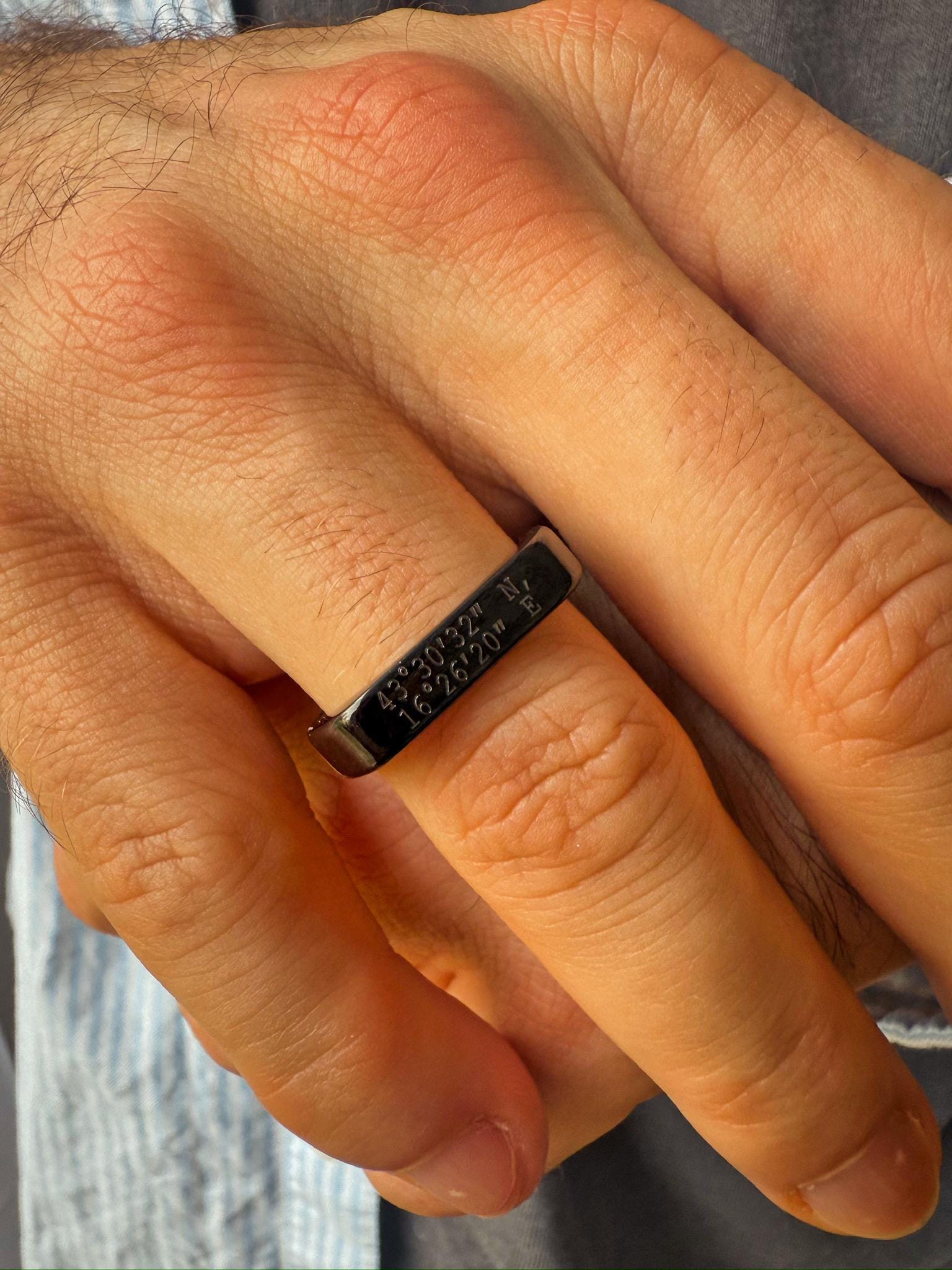 Black Personalised Signet Ring