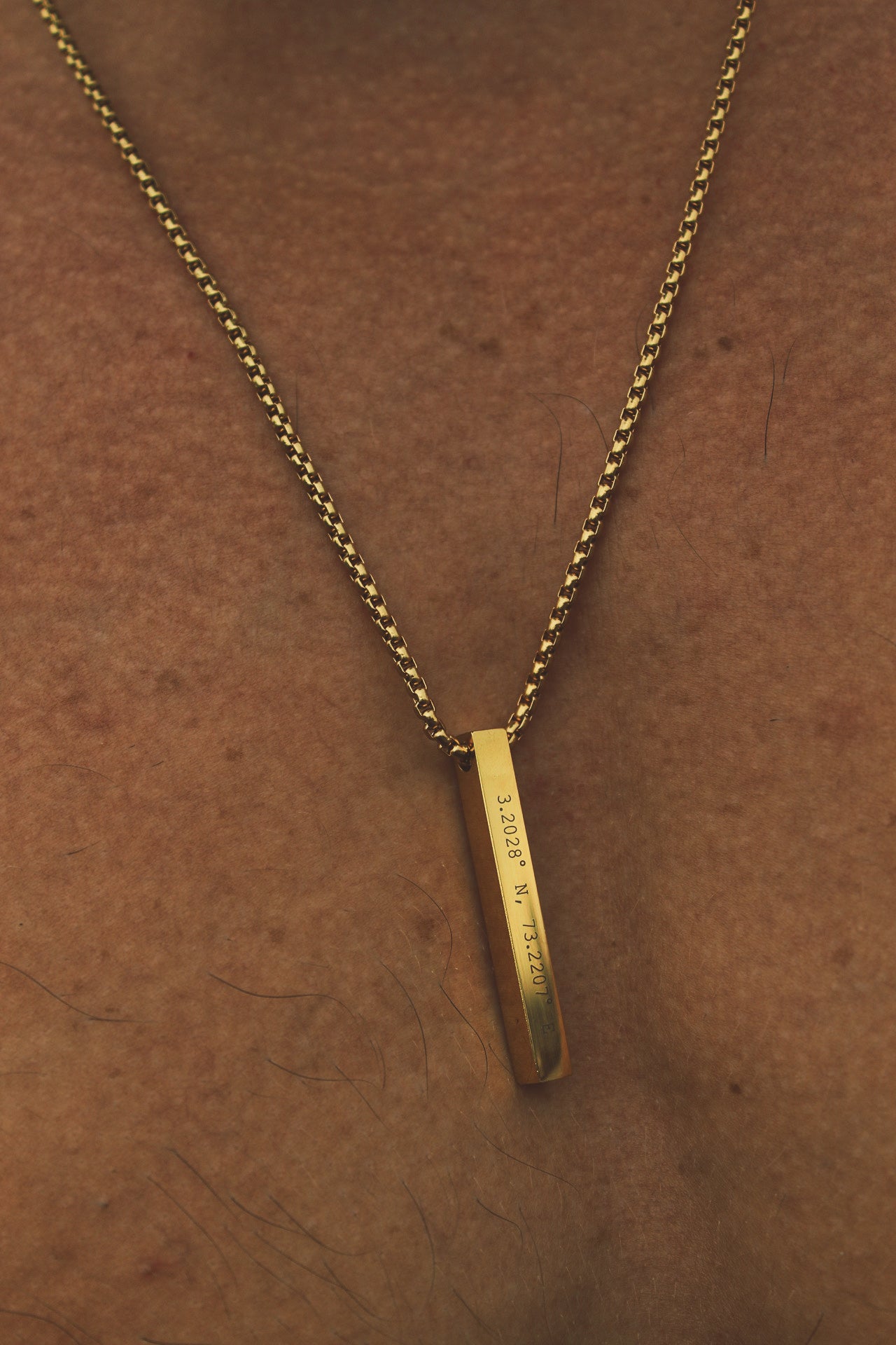 Gold Personalised Bar Necklace